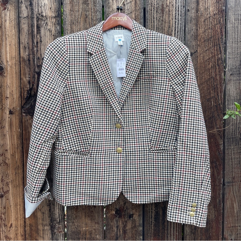 J. Crew Houndstooth Schoolboy Blazer - Size 14
